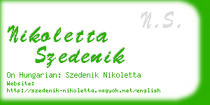 nikoletta szedenik business card